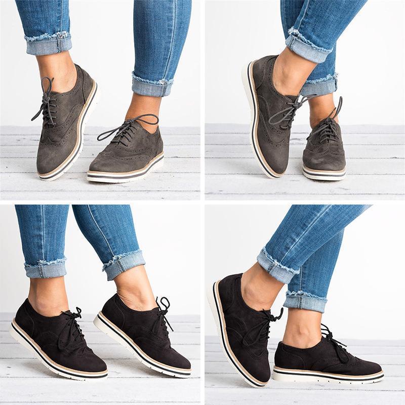Women's flat suede casual shoes round toe - Image 6