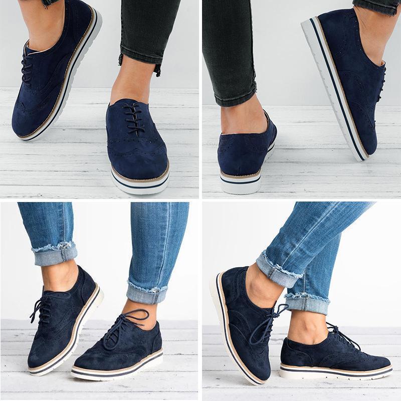 Women's flat suede casual shoes round toe - Image 7
