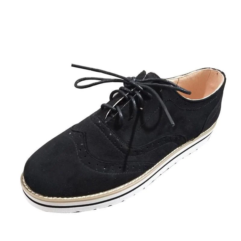 Women's flat suede casual shoes round toe - Image 8