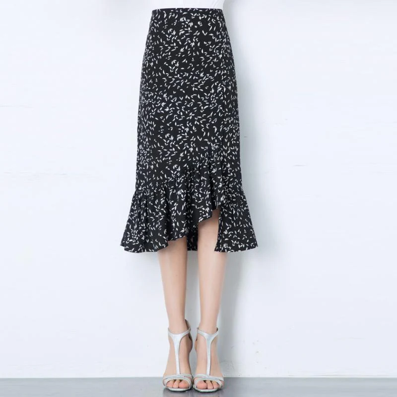 Women's Floral Irregular Fishtail Skirt - Image 4