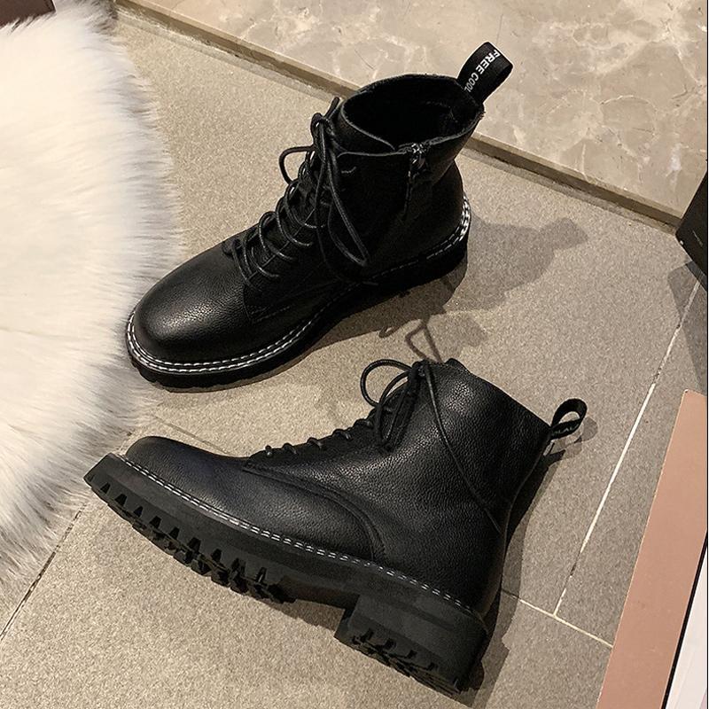 WOMEN'S Genuine Leather straps Martin Boots - Image 12