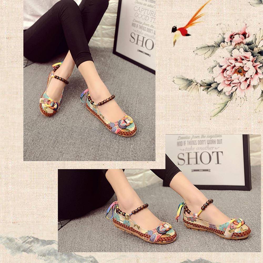 Women's Handmade Beaded Embroidered Shoes - Image 10