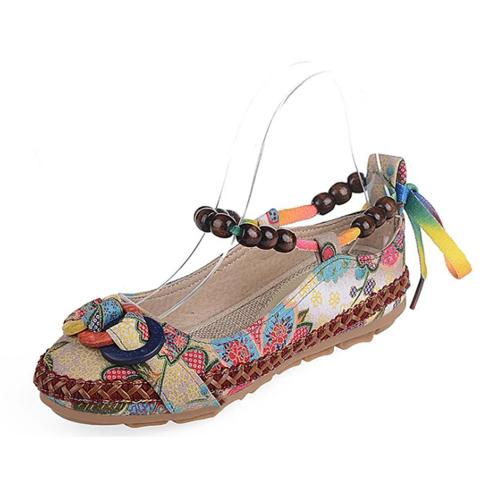 Women's Handmade Beaded Embroidered Shoes - Image 4
