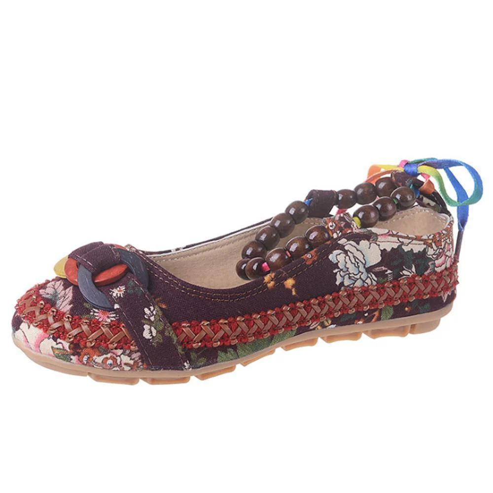 Women's Handmade Beaded Embroidered Shoes - Image 5
