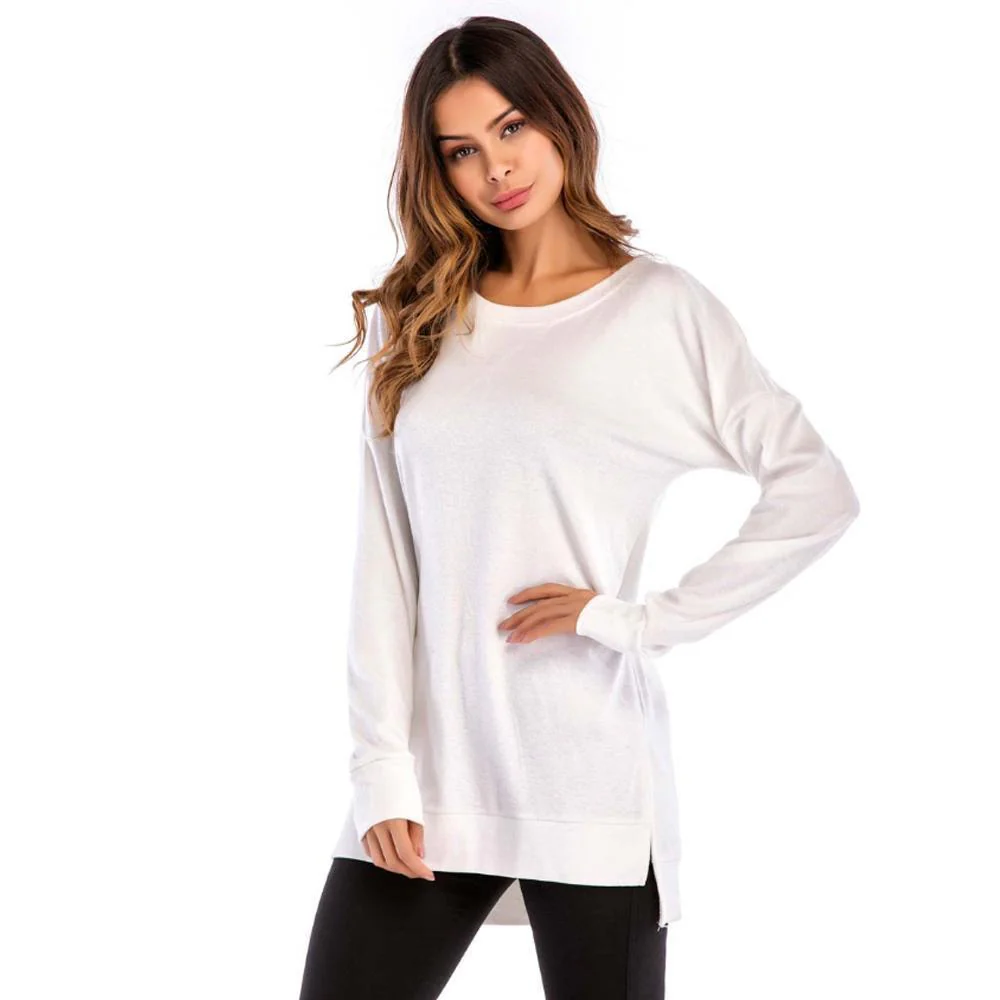 Women's Side Split Loose Casual Pullover Tunic Tops - Image 10