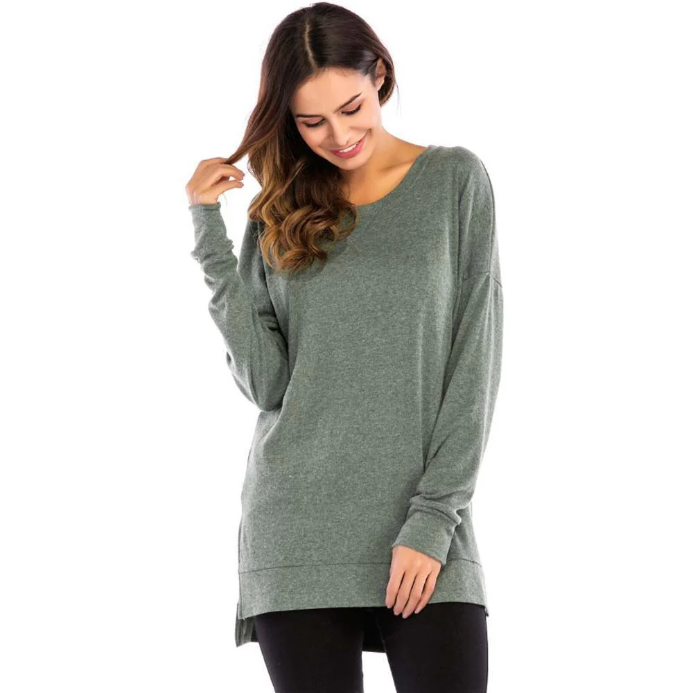 Women's Side Split Loose Casual Pullover Tunic Tops - Image 12