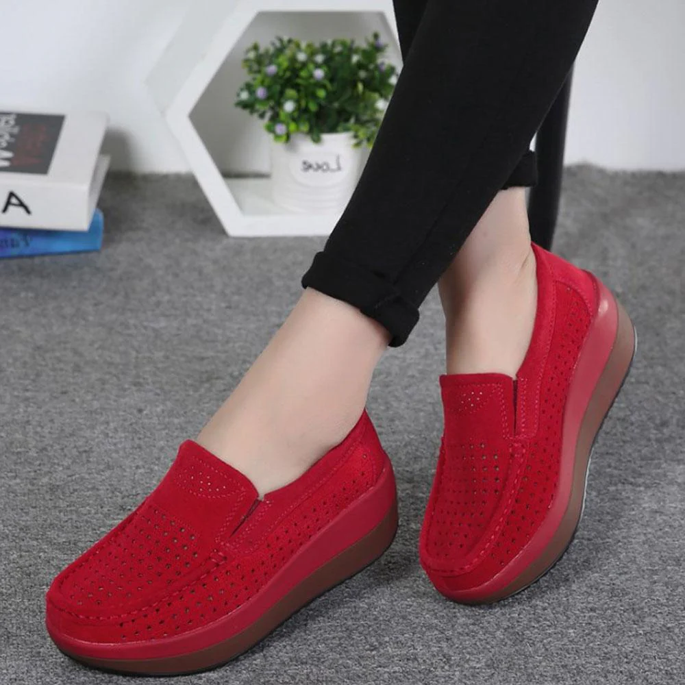 Womens Slip On Hollow Out Loafers - Image 10
