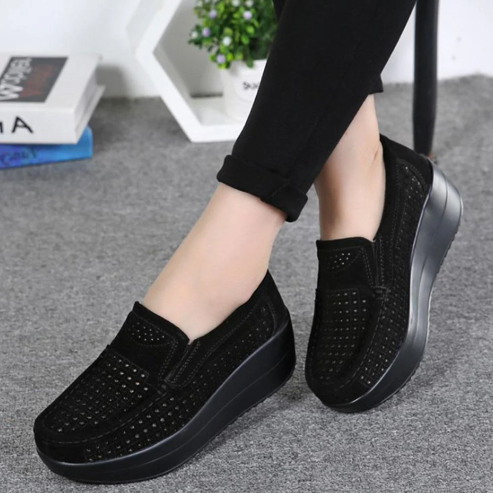 Womens Slip On Hollow Out Loafers - Image 11