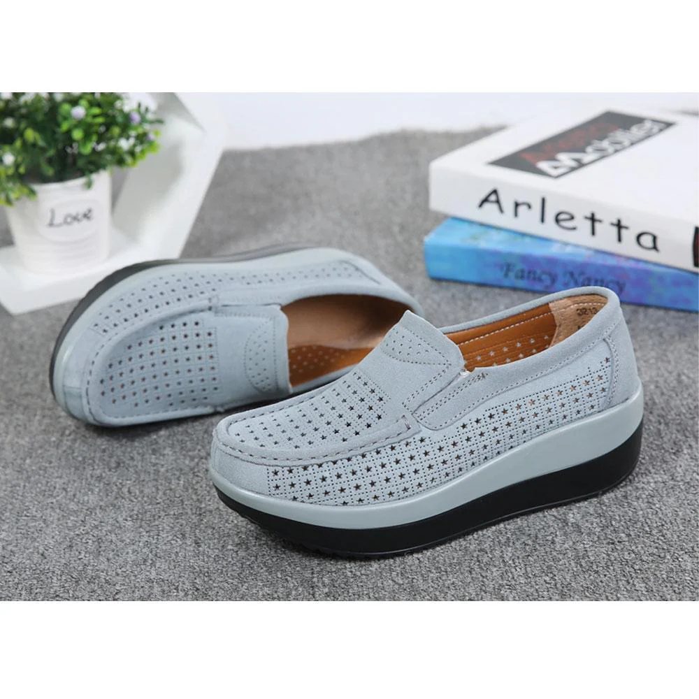 Womens Slip On Hollow Out Loafers - Image 2
