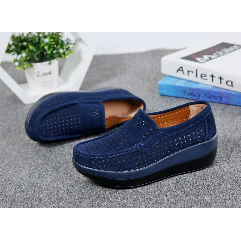 Womens Slip On Hollow Out Loafers - Image 3