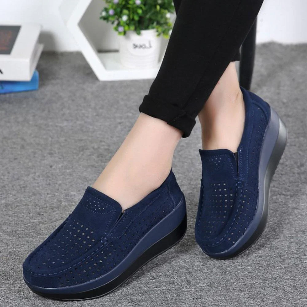 Womens Slip On Hollow Out Loafers - Image 8