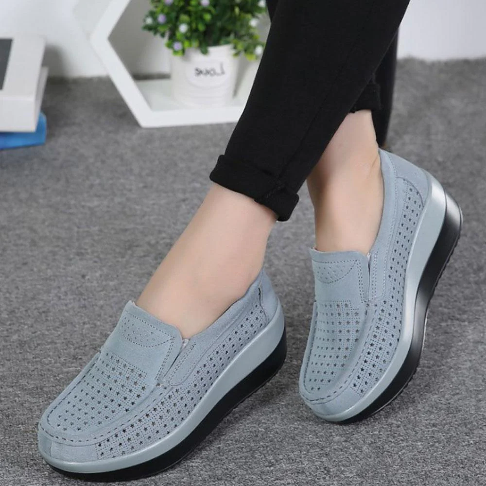 Womens Slip On Hollow Out Loafers - Image 9