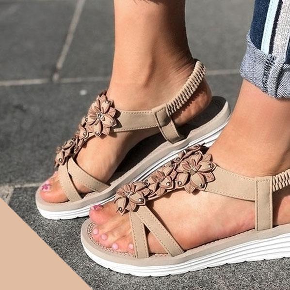 Women's Summer Flower Wedge Sandals - Image 3