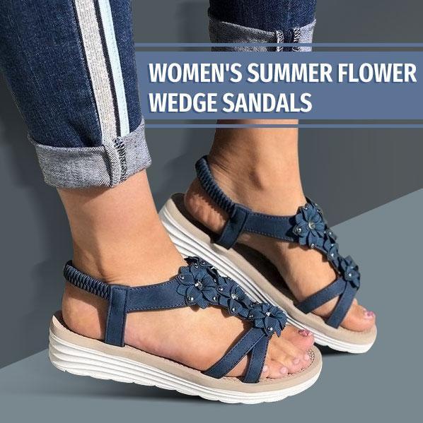 Women's Summer Flower Wedge Sandals - Image 4