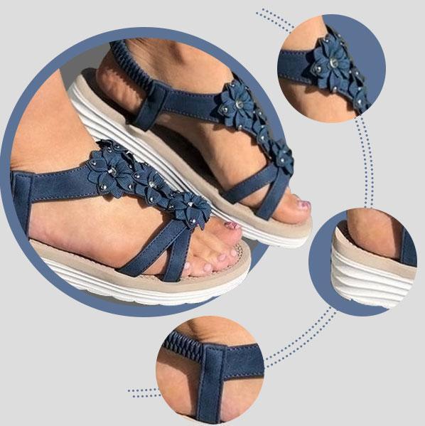 Women's Summer Flower Wedge Sandals - Image 5