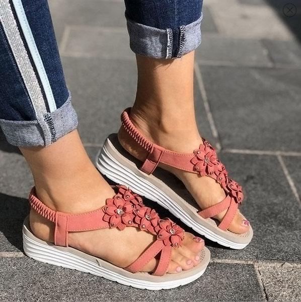 Women's Summer Flower Wedge Sandals - Image 7