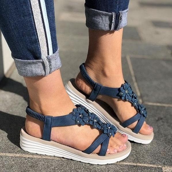 Women's Summer Flower Wedge Sandals - Image 8