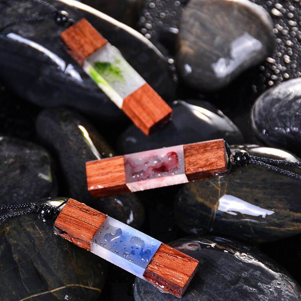 Wood Resin Necklace Pendant - Image 5
