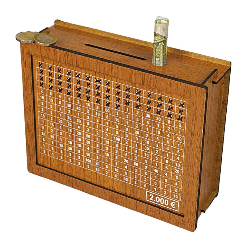 Wooden money box with engraved figures - Image 12