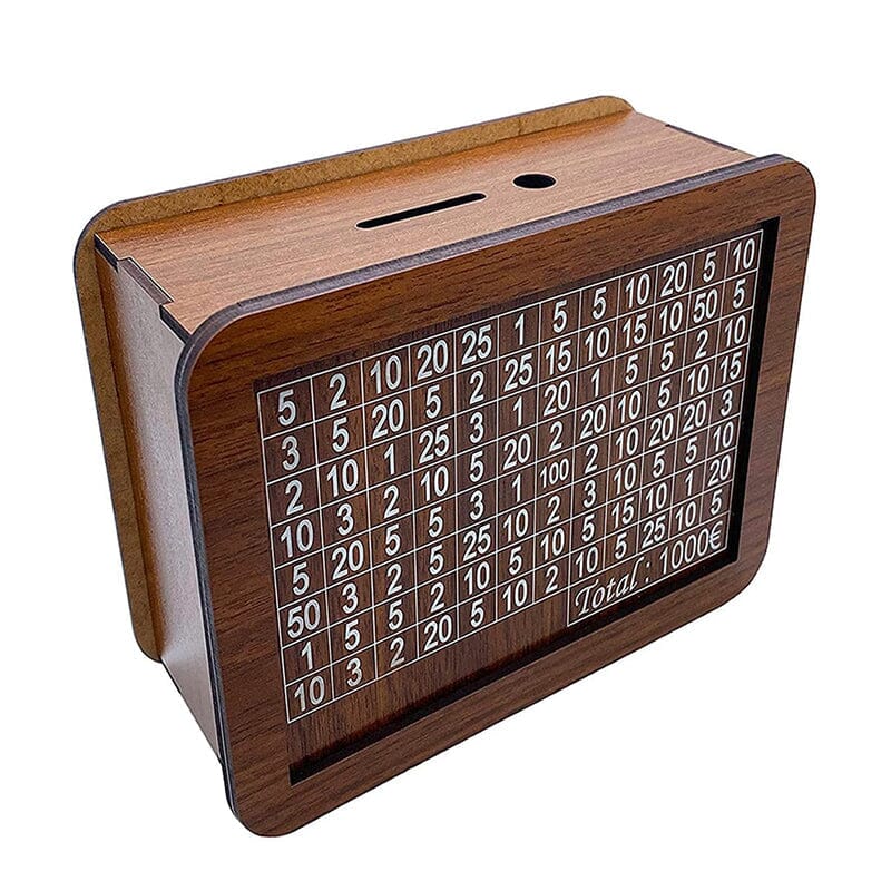 Wooden money box with engraved figures - Image 5