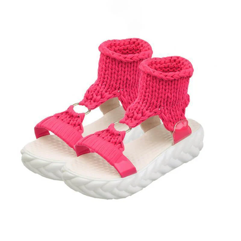 Woven fabric thick sole sandals - Image 3